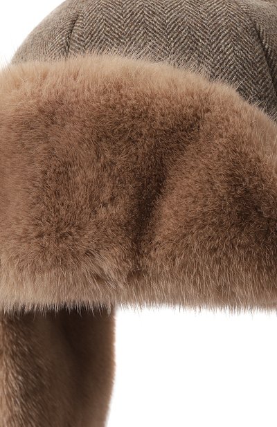 Кашемировая шапка-ушанка дарья с мехом норки FURLAND, арт. 0194810010055600046, фото 4