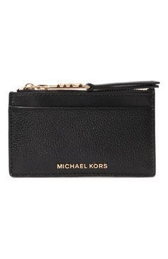 Женский кожаный футляр для кредитных карт MICHAEL MICHAEL KORS черного цвета, арт. 32H3G8ED1L | Фото 1 (Нос: Не проставлено; Материал сплава: Проставлено; Материал: Натуральная кожа)