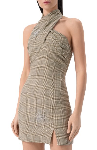 Платье из вискозы и хлопка с отделкой стразами GIUSEPPE DI MORABITO, арт. 04SSDR267C 04427, фото 3