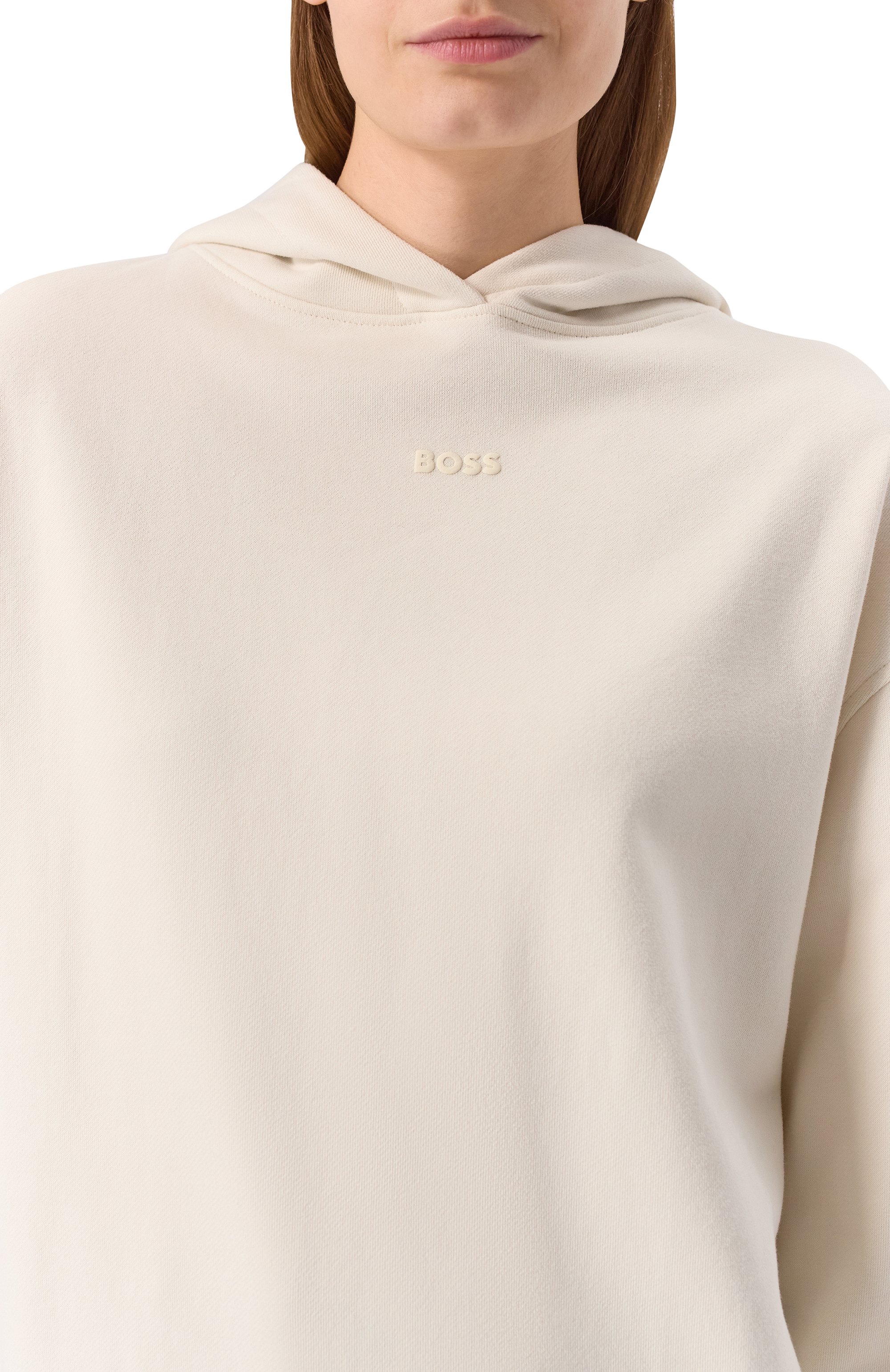Хлопковое худи BOSS ORANGE кремового цвета по цене 17950 руб., арт. 50534815, фото 5 Хлопковое худи BOSS ORANGE, арт. 50534815, фото 5