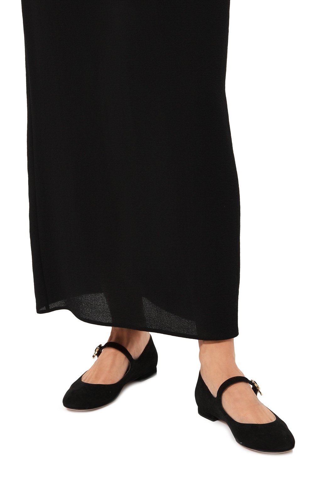 Замшевые балетки mary ribbon 05 GIANVITO ROSSI, арт. G22164.05CU0.CAMNER0, фото 3