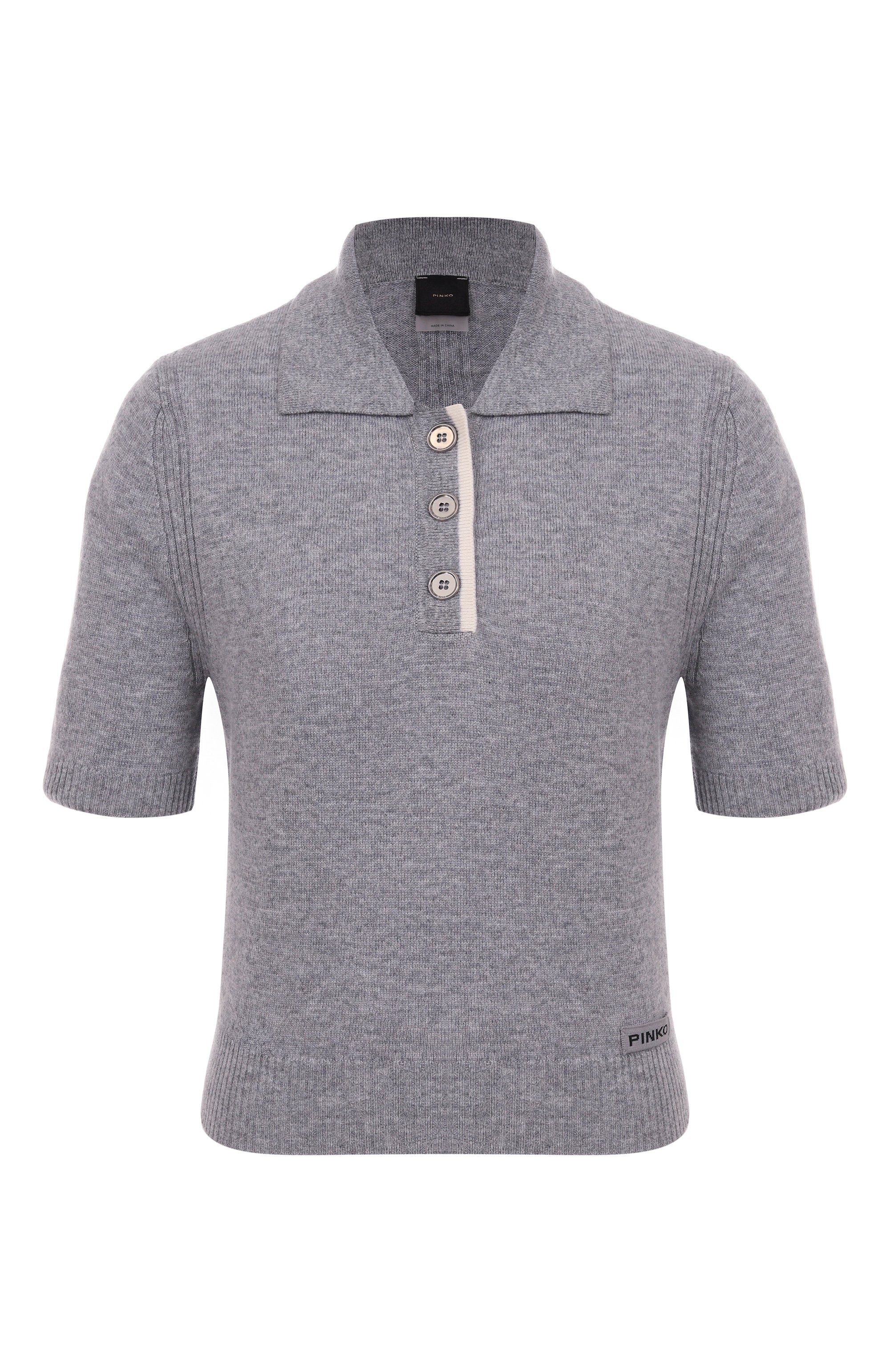 Поло из шерсти и кашемира PINKO серого цвета по цене 17700 руб., арт. 105450/A2Q9, фото 1 Поло из шерсти и кашемира PINKO, арт. 105450/A2Q9, фото 1