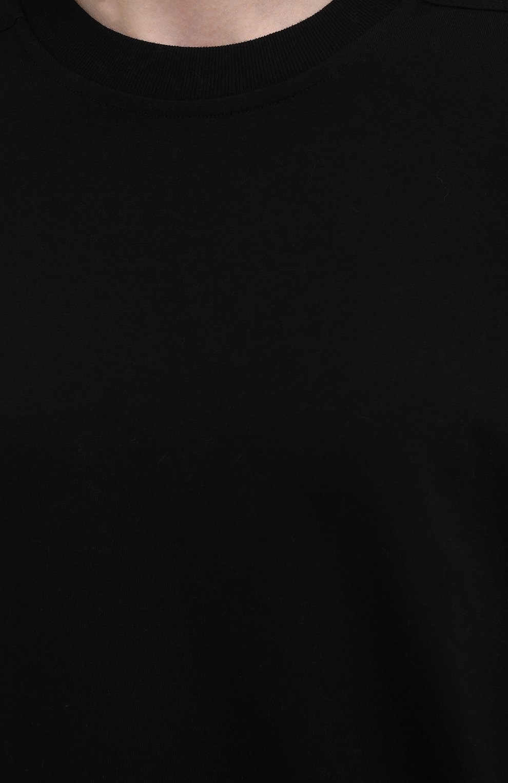 Хлопковая футболка RICK OWENS черного цвета по цене 36750 руб., арт. R002A7252/JA, фото 5 Хлопковая футболка RICK OWENS, арт. R002A7252/JA, фото 5