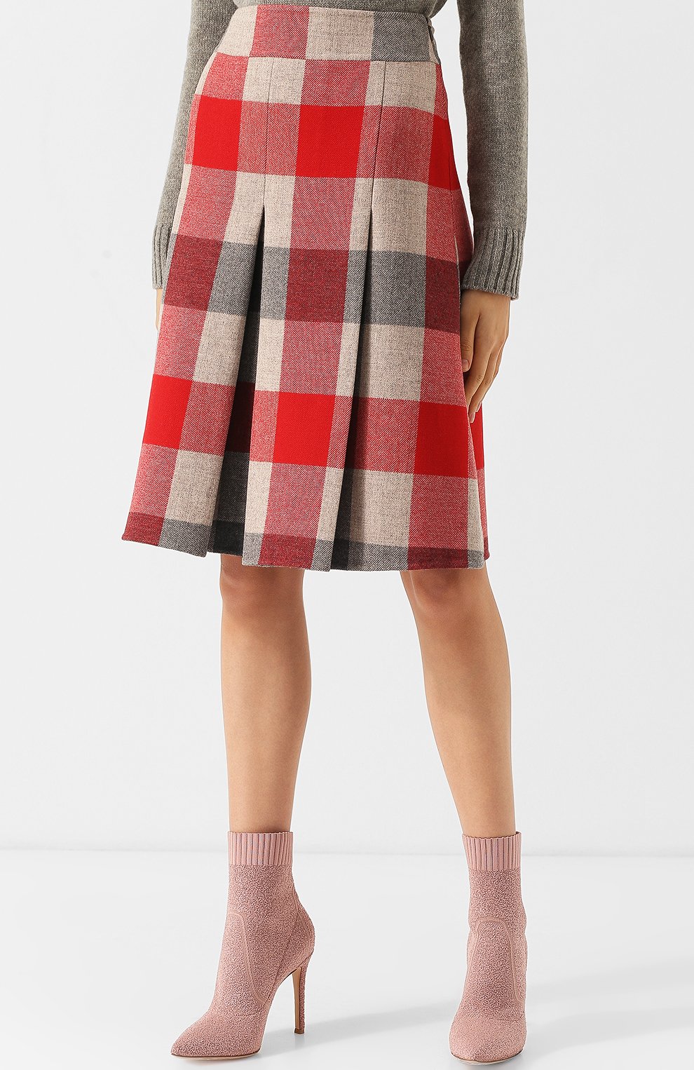 Юбка из смеси шерсти и кашемира в клетку BOTTEGA VENETA, арт. 518093/VEPQ0, фото 3