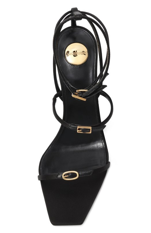 Текстильные босоножки Lydia 75 Saint Laurent 827244/9QNA0 Чёрный  827244/9QNA0 Фото 6