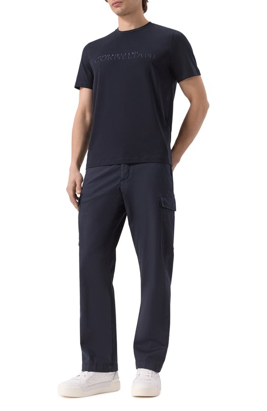 Хлопковая футболка Corneliani 25G581-2525059 Синий  25G581-2525059 Фото 2
