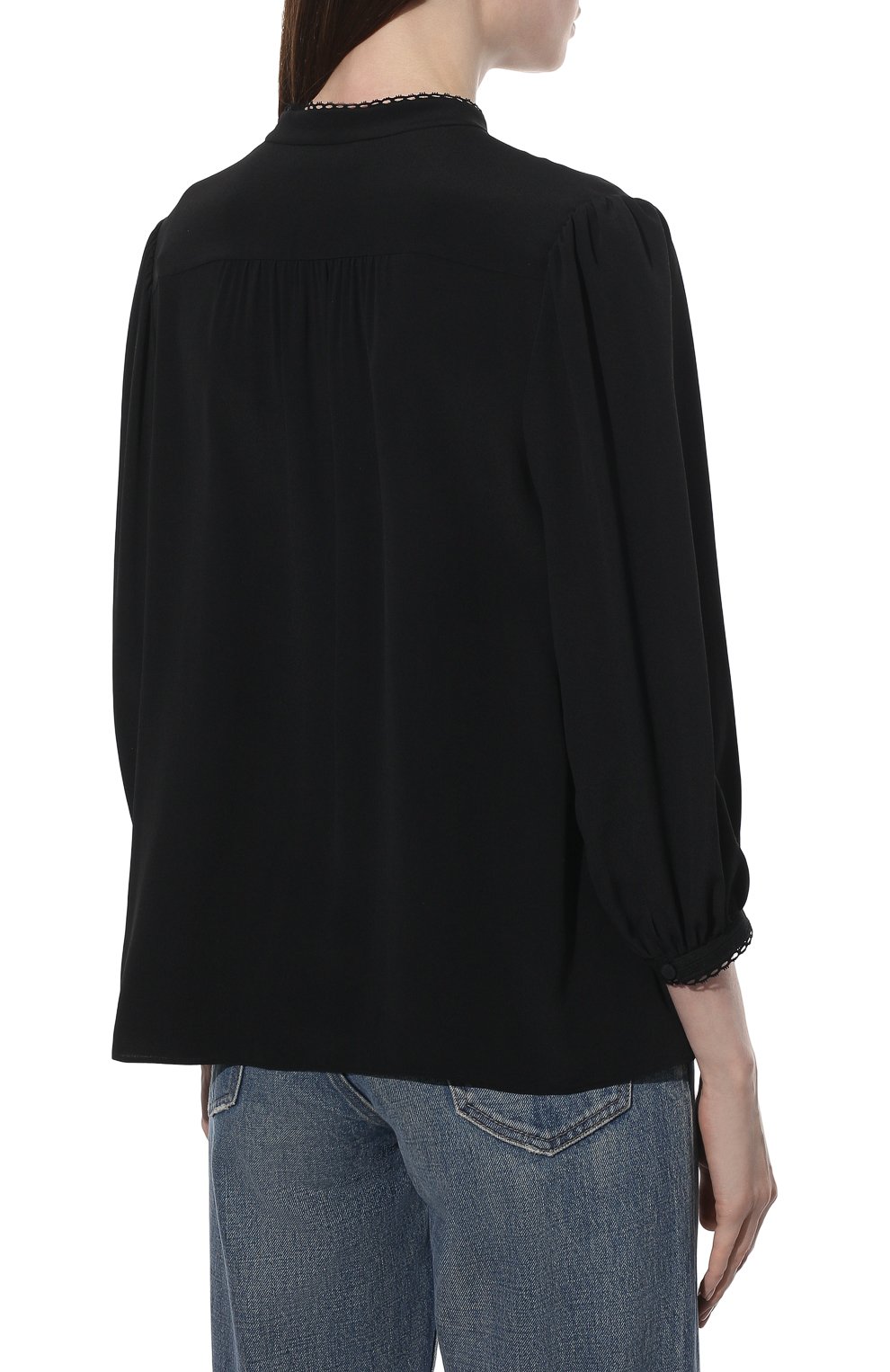 Блузка CELINE черного цвета по цене 130500 руб., арт. 2B308008D, фото 4 Блузка CELINE, арт. 2B308008D, фото 4