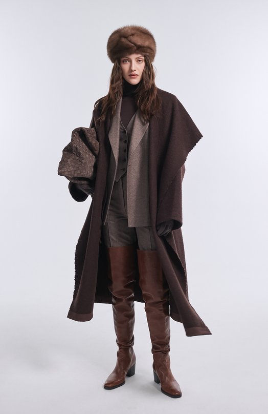 Кожаные ботфорты Odéon 70 Saint Laurent 841354/25V00 Коричневый  841354/25V00 Фото 7