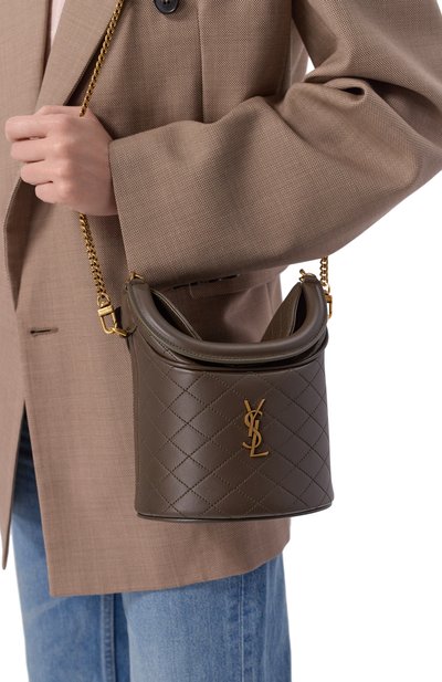 Сумка gaby SAINT LAURENT темно-коричневого цвета по цене 299500 руб., арт. 763961/1EL07, фото 2 Сумка gaby SAINT LAURENT, арт. 763961/1EL07, фото 2