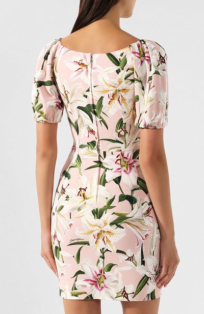 Платье из вискозы DOLCE & GABBANA светло-розового цвета по цене 157500 руб., арт. F6F3MT/FSRLJ, фото 4 Платье из вискозы DOLCE & GABBANA, арт. F6F3MT/FSRLJ, фото 4