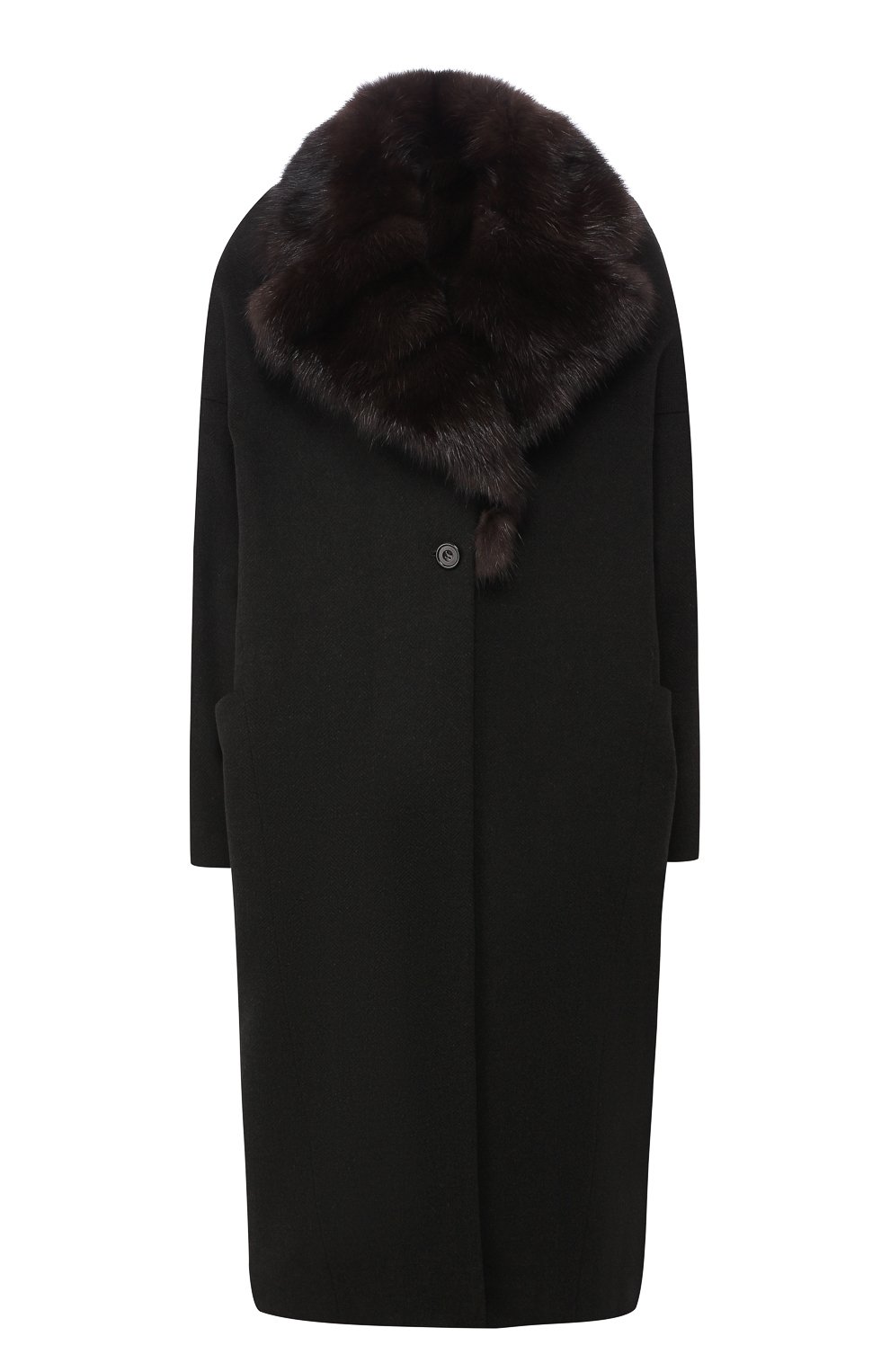 Шерстяное пальто с меховым воротником KITON, арт. D44615PK02406/LGUA, фото 1