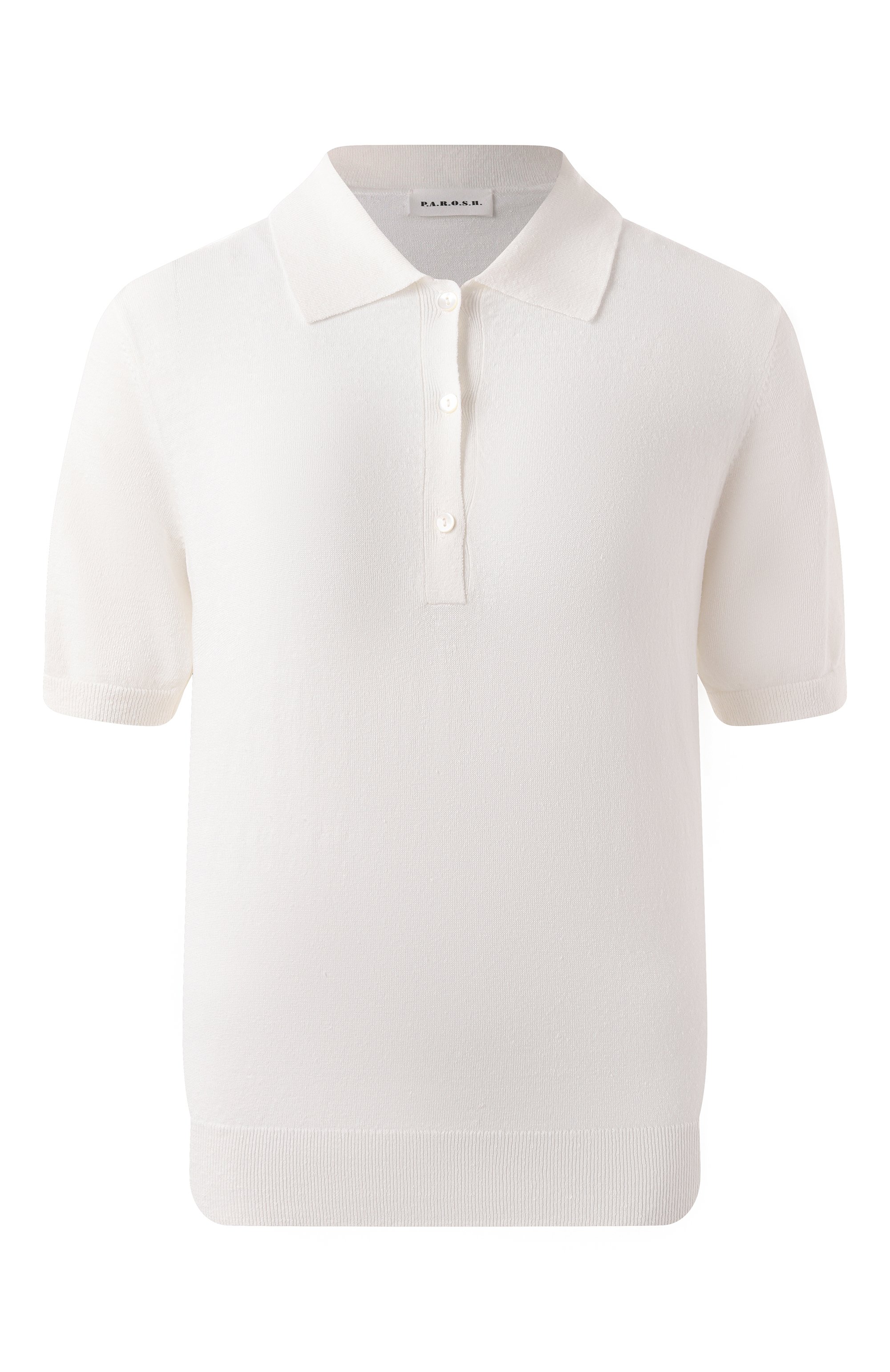 Льняное поло P.A.R.O.S.H. белого цвета по цене 32450 руб., арт. D540885, фото 1 Льняное поло P.A.R.O.S.H., арт. D540885, фото 1