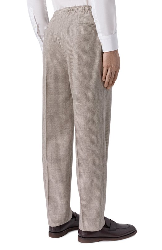 Шерстяные брюки Kiton UPN01K0127G06 Бежевый  UPN01K0127G06 Фото 4
