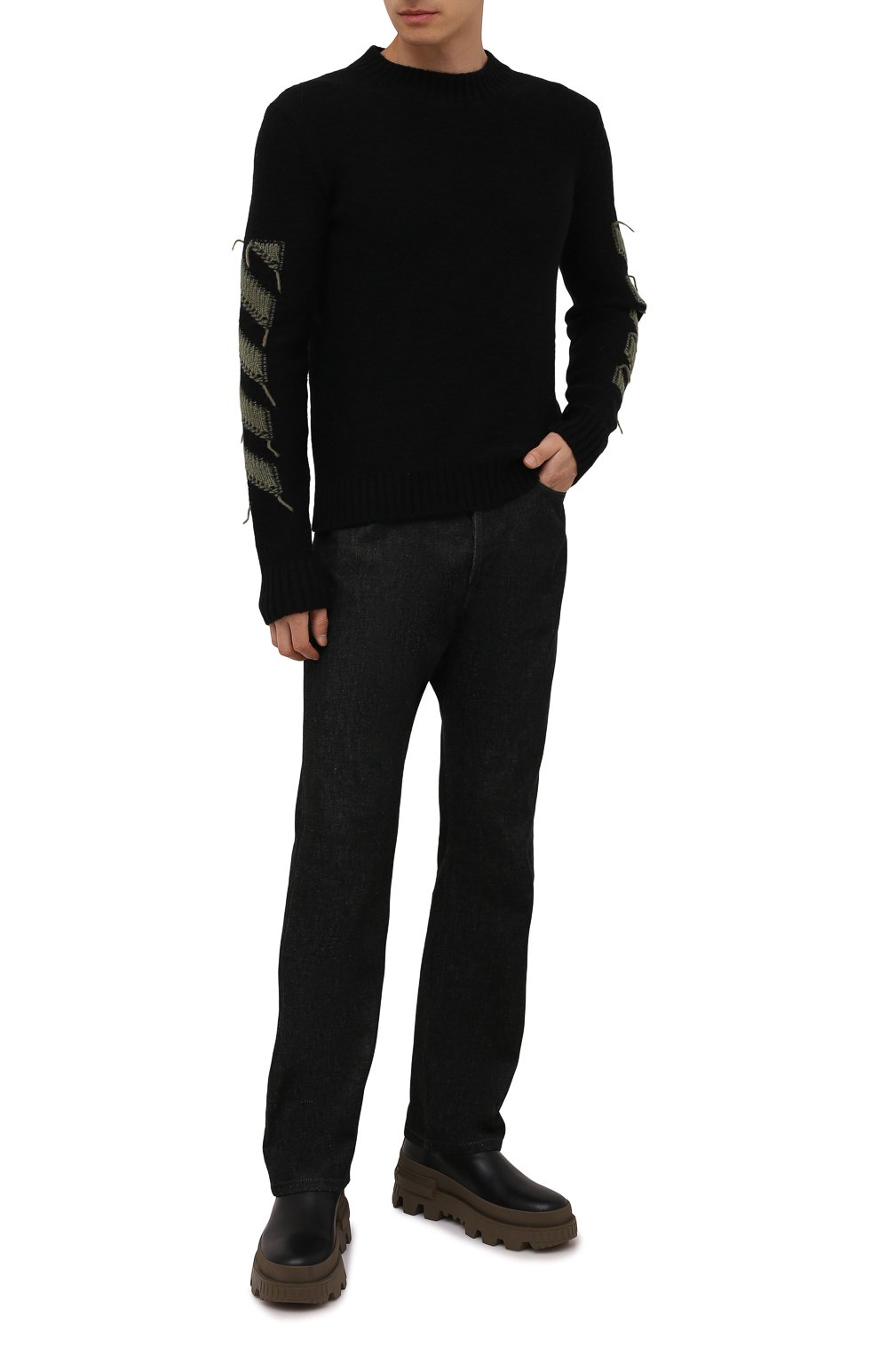 Свитер OFF-WHITE черного цвета по цене 69950 руб., арт. 0MHE088F21KNI001, фото 2 Свитер OFF-WHITE, арт. 0MHE088F21KNI001, фото 2