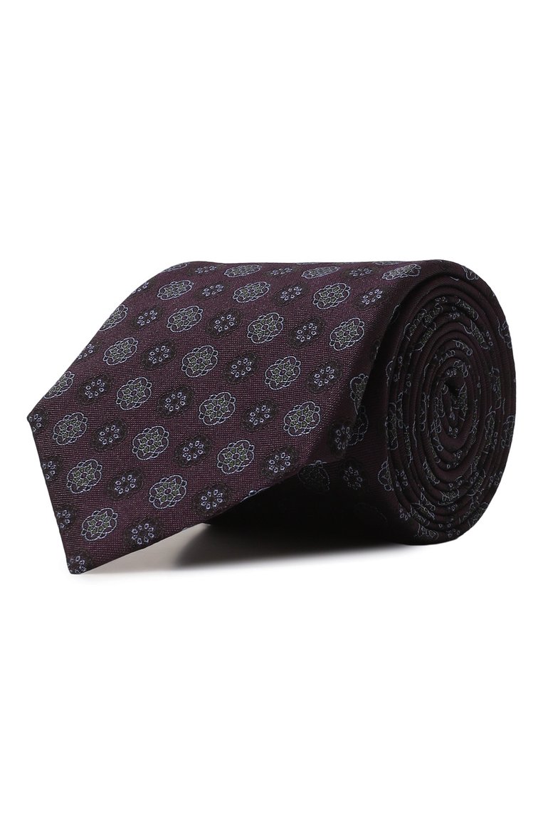 Мужской шелковый галстук CANALI фиолетового цвета, арт. 18/HJ04072 | Фото 1 (Нос: Не проставлено; Материал: Шелк, Текстиль; Принт: С принтом)