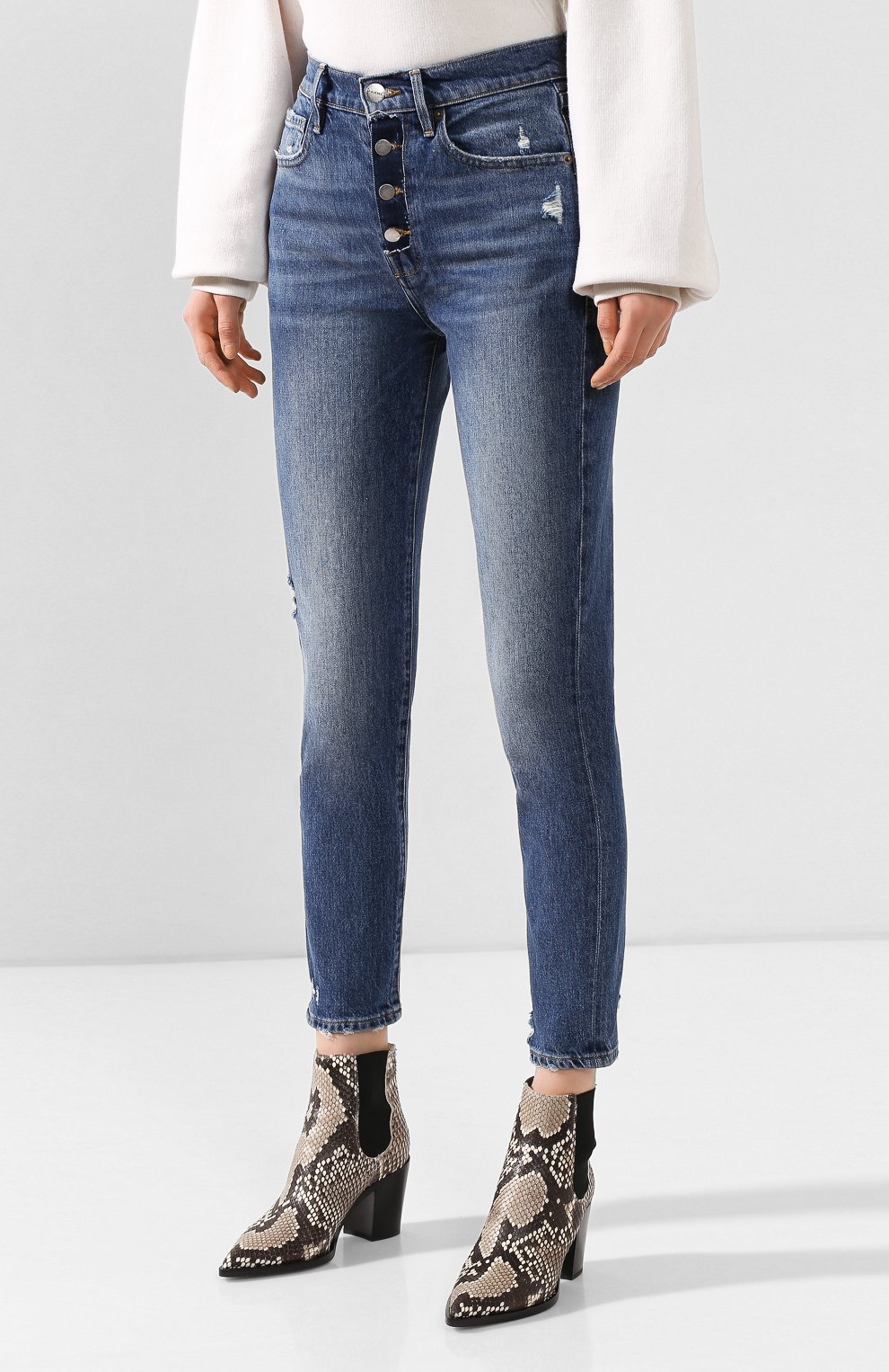 Джинсы FRAME DENIM синего цвета по цене 24400 руб., арт. L0JSK439, фото 3 Джинсы FRAME DENIM, арт. L0JSK439, фото 3