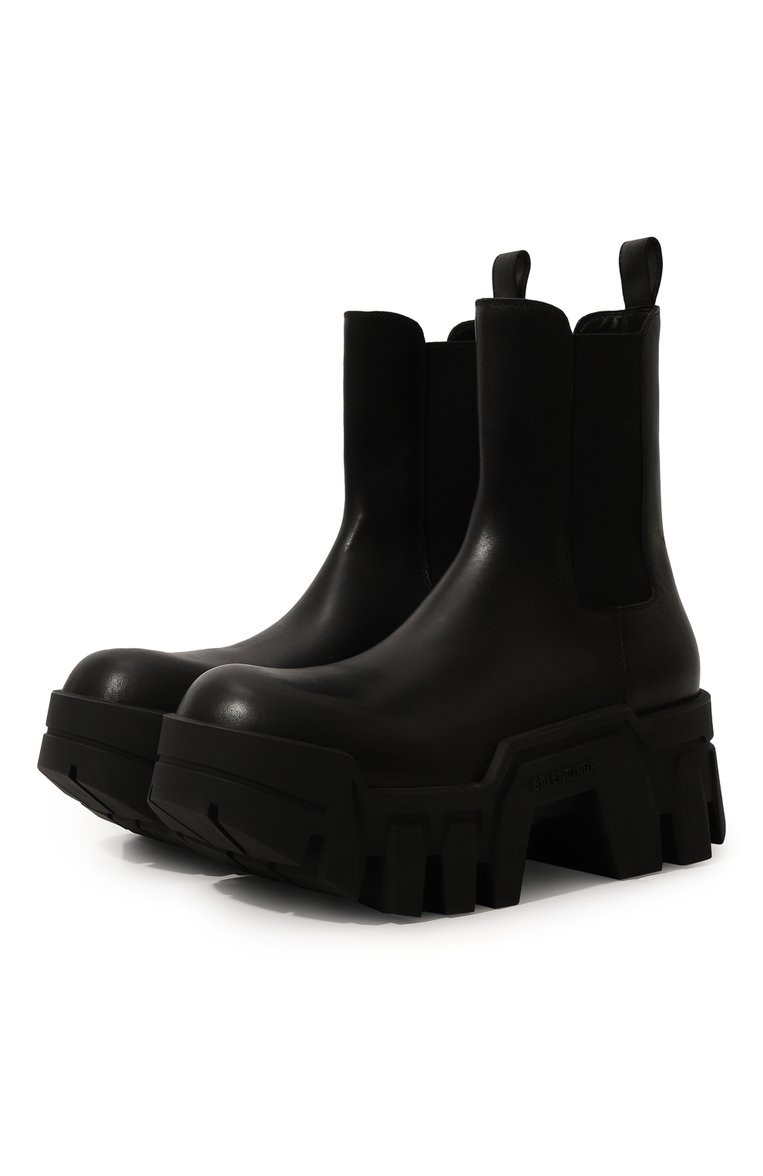 Женские кожаные ботинки bulldozer BALENCIAGA черного цвета, арт. 693963/WBCQ0 | Фото 1 (Подошва: Платформа; Каблук высота: Средний; Материал внутренний: Натуральная кожа; Материал утеплителя: Без утеплителя; Женское Кросс-КТ: Челси-ботинки; Материал внешний: Натуральная кожа)