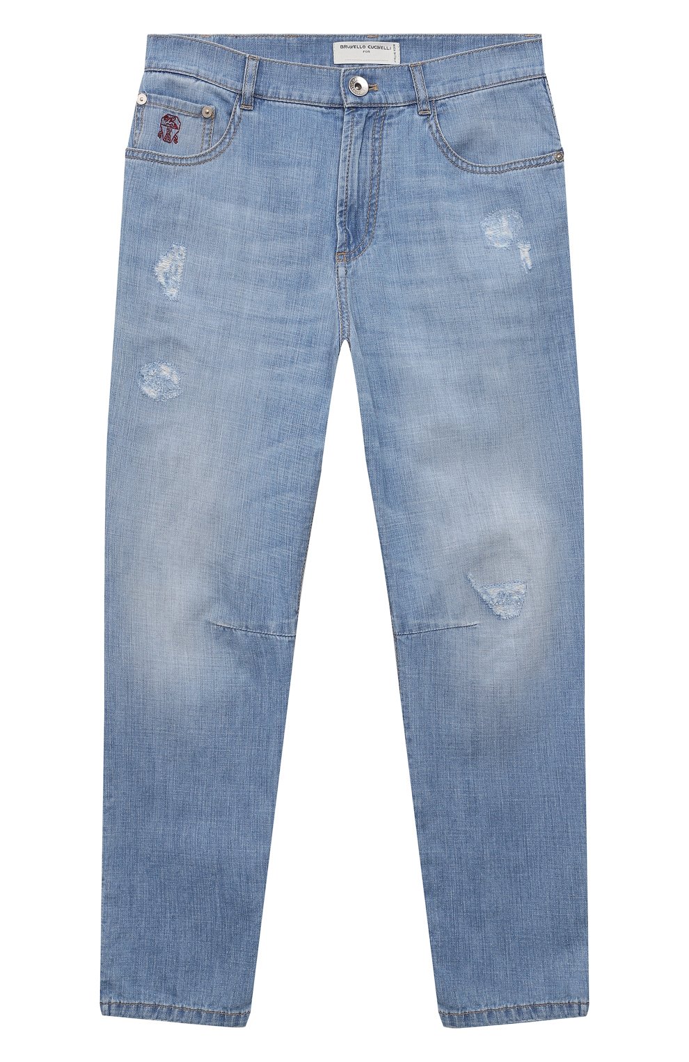 Джинсы BRUNELLO CUCINELLI голубого цвета по цене 43950 руб., арт. BE645D304C, фото 1 Джинсы BRUNELLO CUCINELLI, арт. BE645D304C, фото 1