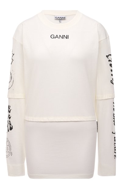 Женская хлопковый лонгслив GANNI, арт. T3059
