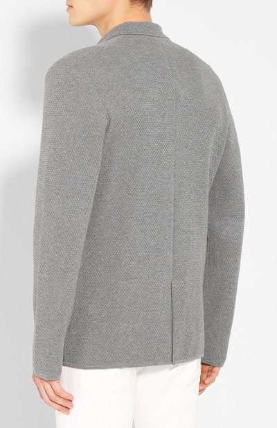 Хлопковый кардиган ZEGNA серого цвета по цене 55800 руб., арт. VUC14/ZZ161, фото 4 Хлопковый кардиган ZEGNA, арт. VUC14/ZZ161, фото 4