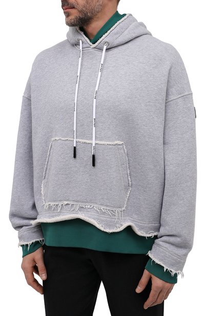 Хлопковое худи PALM ANGELS светло-серого цвета по цене 72750 руб., арт. PMBB109F21FLE0010801, фото 3 Хлопковое худи PALM ANGELS, арт. PMBB109F21FLE0010801, фото 3