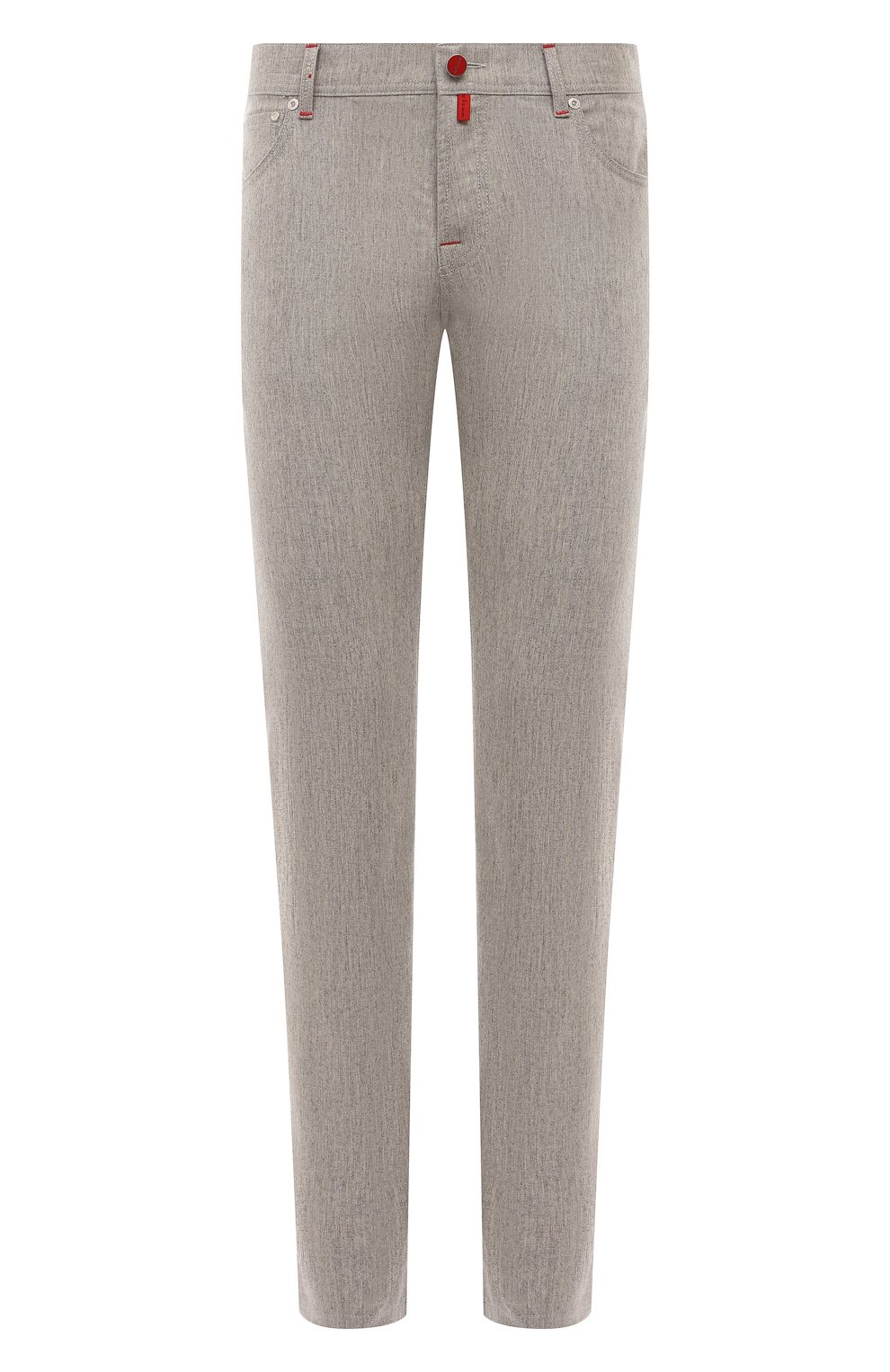 Шерстяные брюки KITON светло-серого цвета по цене 152500 руб., арт. UPNJSK0123E01, фото 1 Шерстяные брюки KITON, арт. UPNJSK0123E01, фото 1