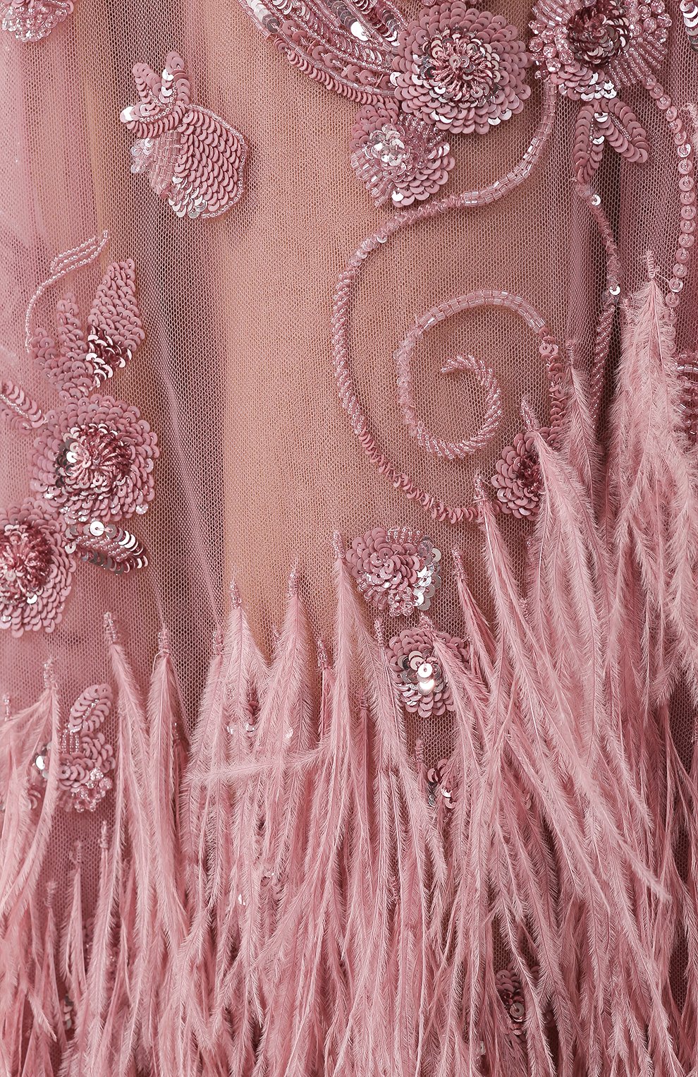 Платье-макси с перьями и декоративной отделкой ZUHAIR MURAD, арт. DRP18001/NFTU002, фото 5
