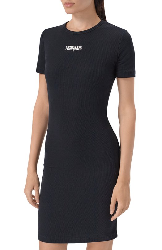 Хлопковое платье Comme des Fuckdown CFABW01611 Чёрный  CFABW01611 Фото 3