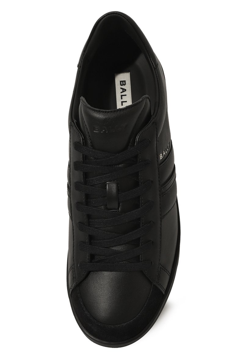 Мужские кожаные кеды BALLY черного цвета, арт. MSK0BJ/VT179 | Фото 6 (Подошва: Массивная; Материал внутренний: Натуральная кожа; Материал утеплителя: Без утеплителя; Стили: Классический; Материал внешний: Натуральная кожа; Кросс-КТ: Низкие)