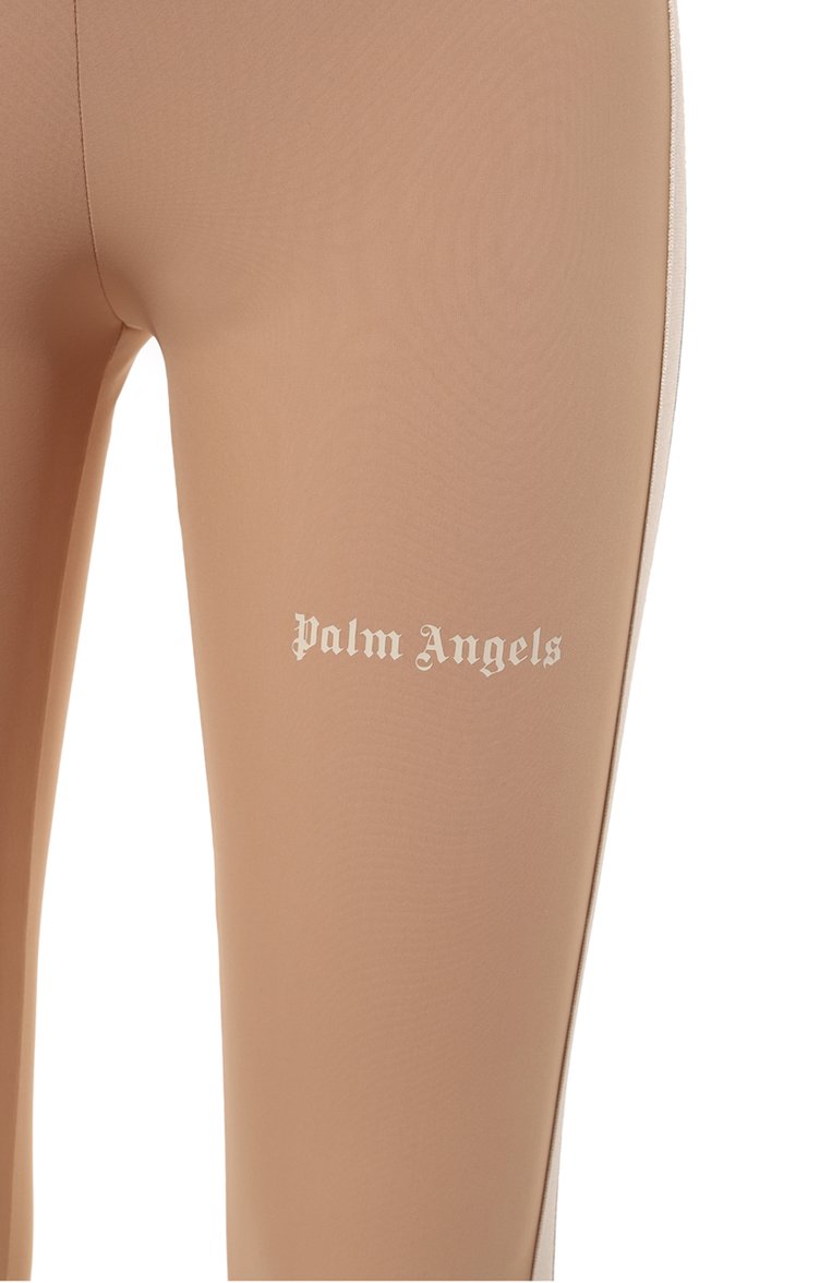 Женские легинсы PALM ANGELS бежевого цвета, арт. PWVG008S24FAB001 | Фото 5 (Длина (брюки, джинсы): Стандартные; Драгоценные камни: Проставлено; Материал сплава: Проставлено; Материал внешний: Синтетический материал; Стили: Кэжуэл; Женское Кросс-КТ: Леггинсы-одежда, Леггинсы-спорт)