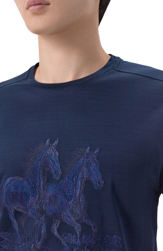 Хлопковая футболка Stefano Ricci MNH6205360/TE0001 Синий  MNH6205360/TE0001 Фото 5