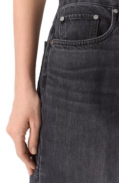 Женские джинсы HELMUT LANG темно-серого цвета, арт. 009DW202 | Фото 5 (Длина (брюки, джинсы): Стандартные; Материал внешний: Хлопок, Деним; Кросс-КТ: Деним; Силуэт Ж (брюки и джинсы): Прямые; Детали: Делаве; Стили: Кэжуэл)