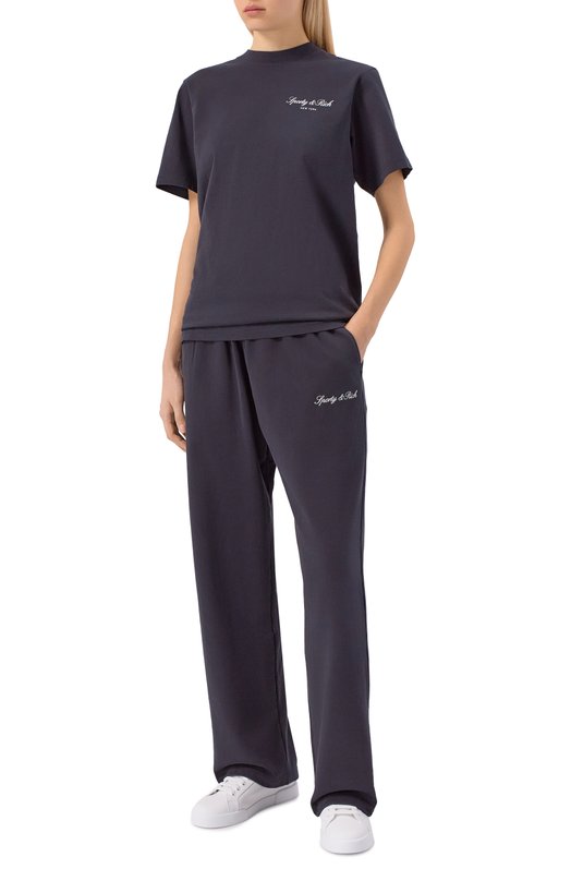 Хлопковая футболка Sporty and Rich T004360329BA01 Чёрный  T004360329BA01 Фото 2