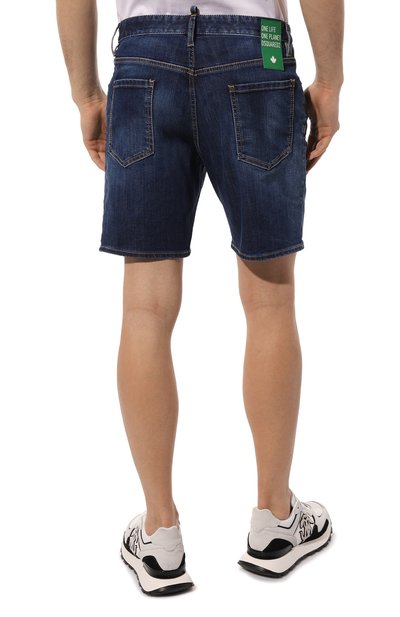 Джинсовые шорты DSQUARED2 синего цвета по цене 49150 руб., арт. S78MU0051/S30819, фото 4 Джинсовые шорты DSQUARED2, арт. S78MU0051/S30819, фото 4