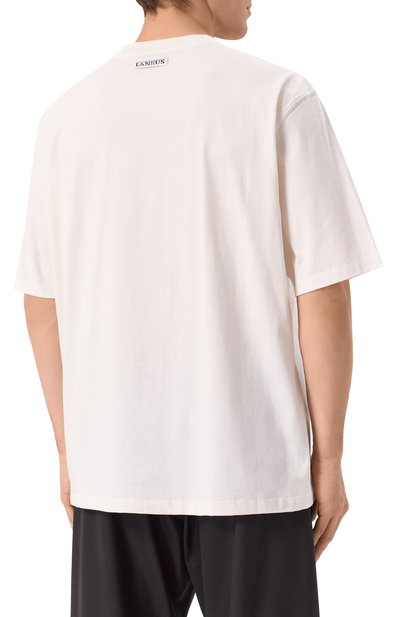 Хлопковая футболка LANEUS молочного цвета по цене 13350 руб., арт. S5LAMATH089, фото 4 Хлопковая футболка LANEUS, арт. S5LAMATH089, фото 4