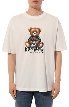 Мужская хлопковая футболка DOMREBEL кремвого цвета, арт. S0CCER/T-SHIRT | Фото 3 (Рукава: Ко�роткие; Длина (для топов): Стандартные; Стили: Гранж; Принт: С принтом; Материал сплава: Проставлено; Материал внешний: Хлопок; Драгоценные камни: Проставлено)