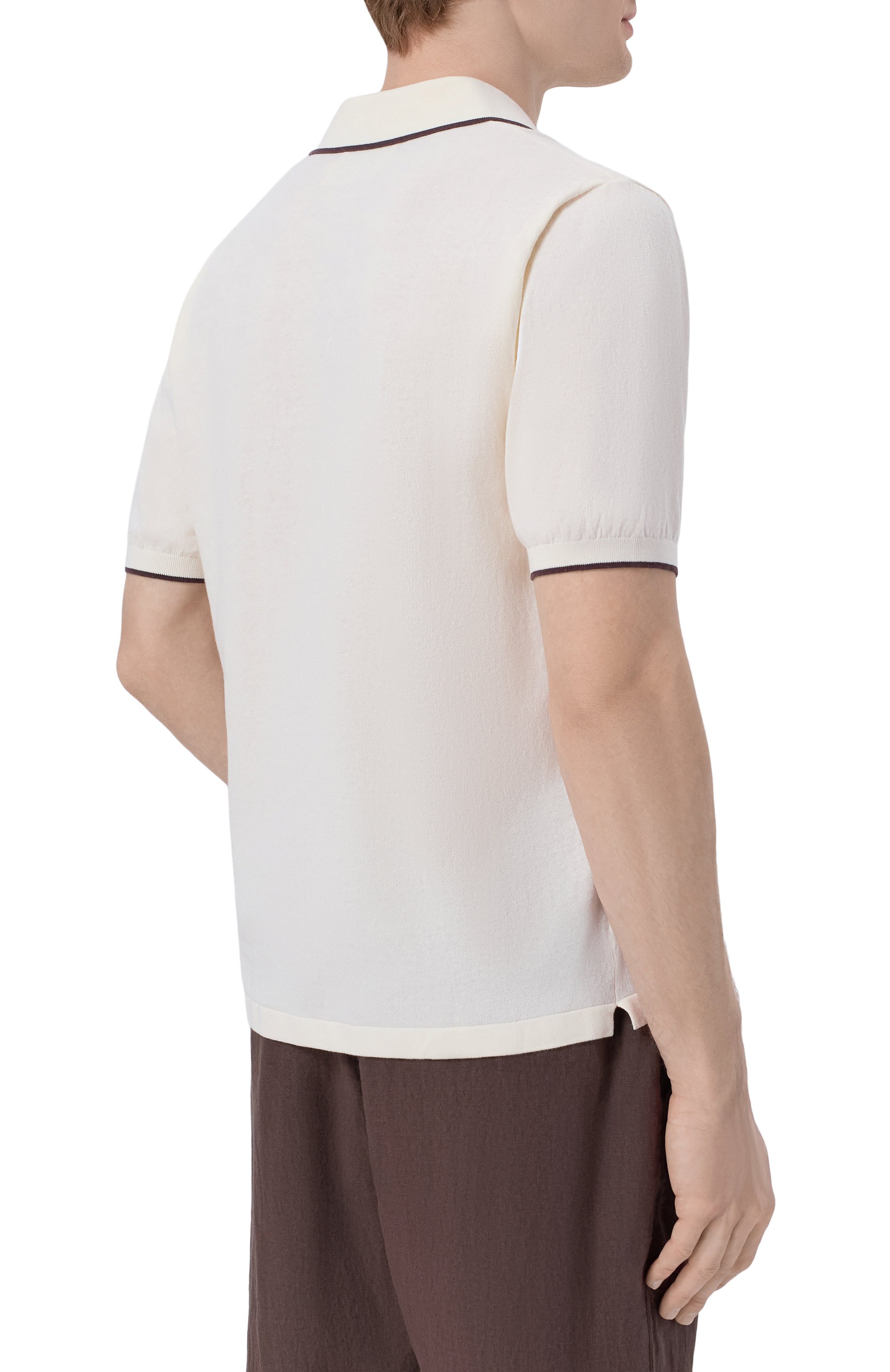 Хлопковое поло MC2 SAINT BARTH кремового цвета по цене 17650 руб., арт. SL00014-00095L/SL0AN C0NTRAST C0TT0N, фото 4 Хлопковое поло MC2 SAINT BARTH, арт. SL00014-00095L/SL0AN C0NTRAST C0TT0N, фото 4