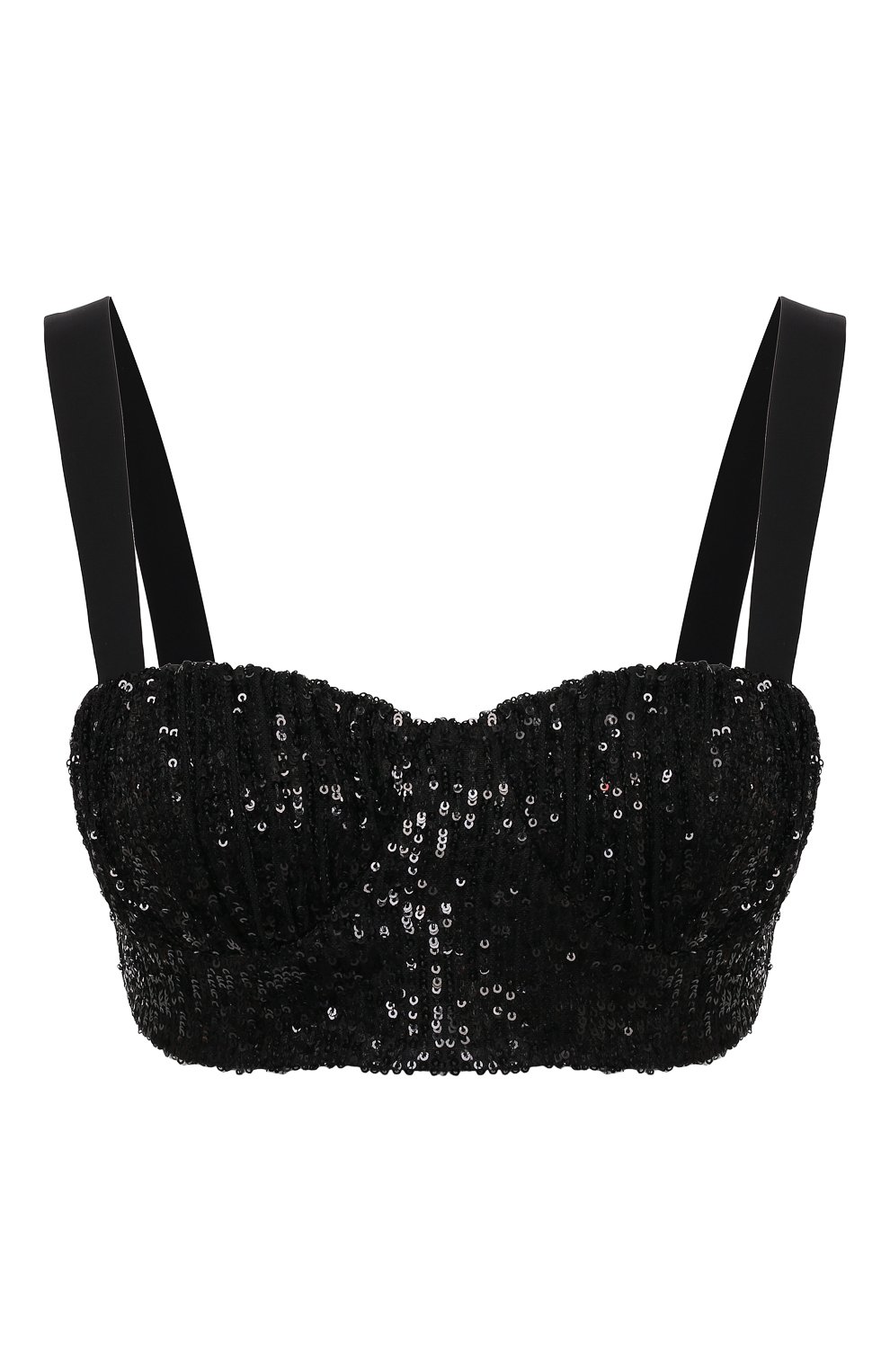 Топ с пайетками IN THE MOOD FOR LOVE черного цвета по цене 44350 руб., арт. UNA BUSTIER T0P, фото 1 Топ с пайетками IN THE MOOD FOR LOVE, арт. UNA BUSTIER T0P, фото 1