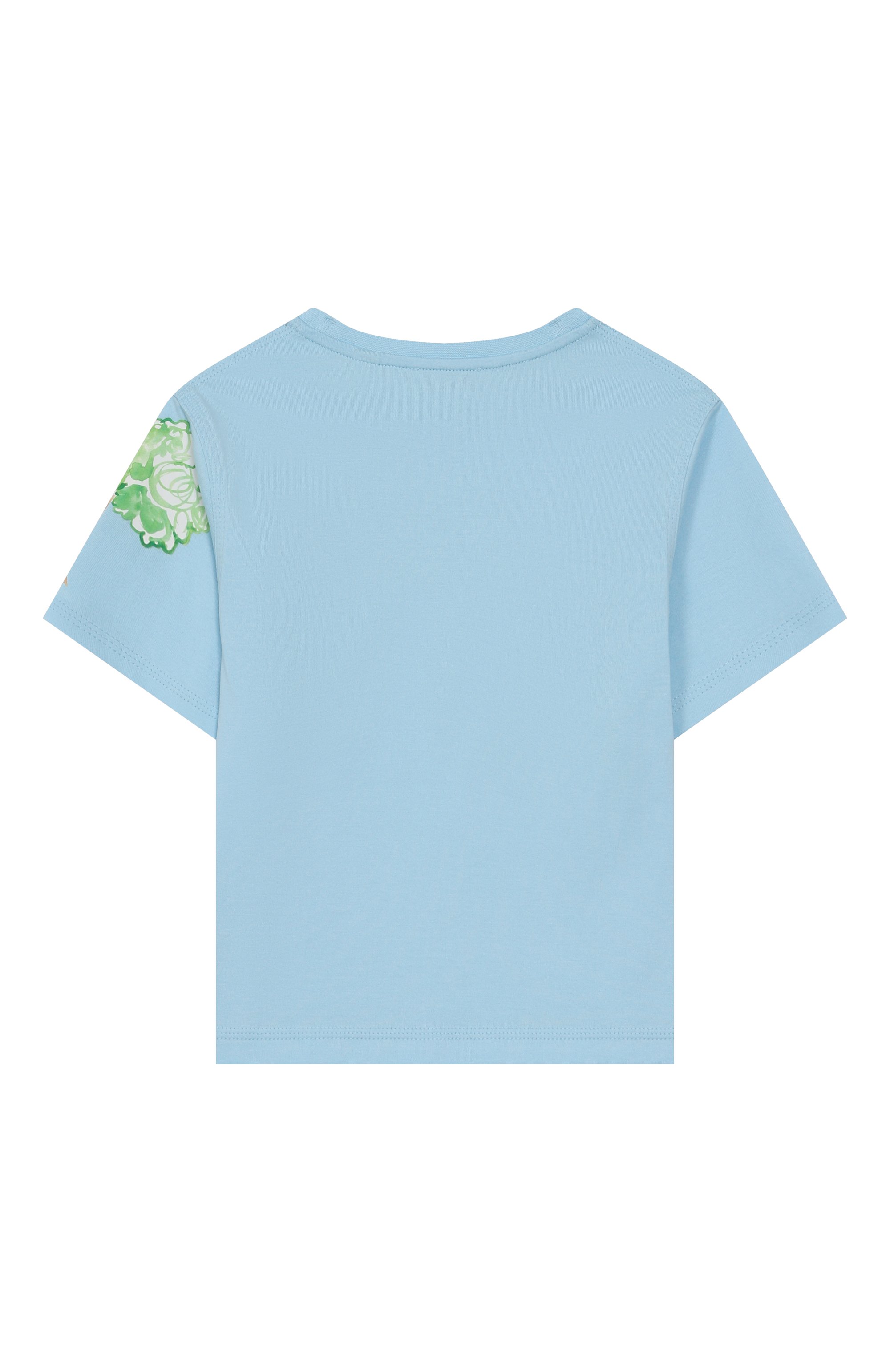 Хлопковая футболка BURBERRY голубого цвета по цене 25350 руб., арт. 8109526, фото 2 Хлопковая футболка BURBERRY, арт. 8109526, фото 2