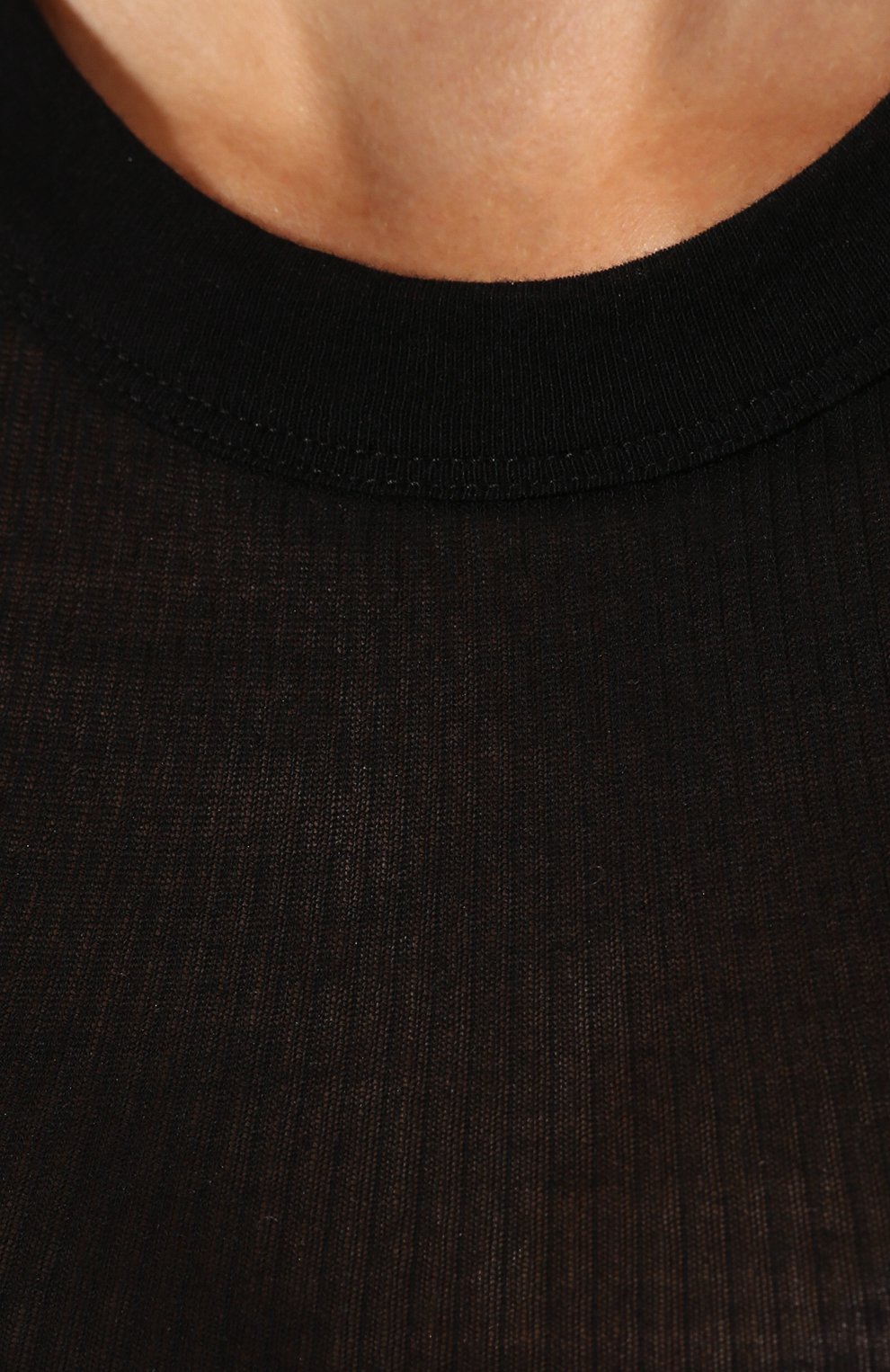 Лонгслив из смеси вискозы и шелка RICK OWENS черного цвета по цене 19100 руб., арт. RP19F5202/RC, фото 5 Лонгслив из смеси вискозы и шелка RICK OWENS, арт. RP19F5202/RC, фото 5