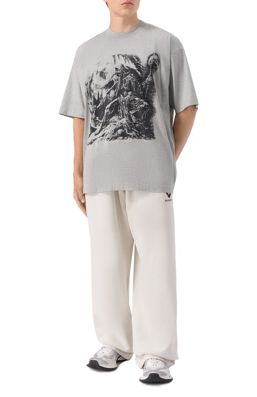 Хлопковая футболка VETEMENTS UH76TR800G Серый  UH76TR800G Фото 2