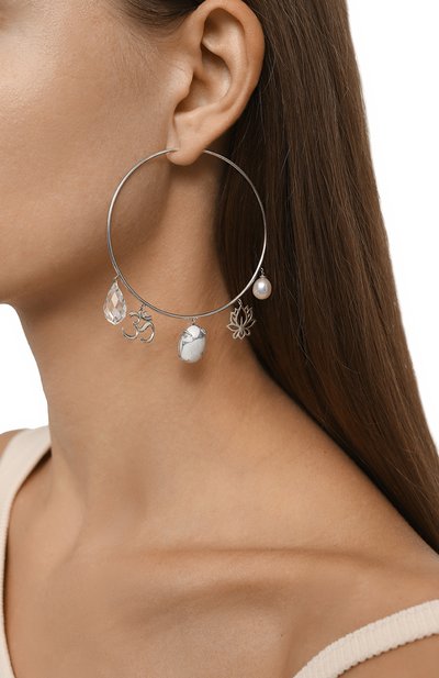 Серьги DZHANELLI серебряного цвета по цене 78000 руб., арт. 00013, фото 2 Серьги DZHANELLI, арт. 00013, фото 2