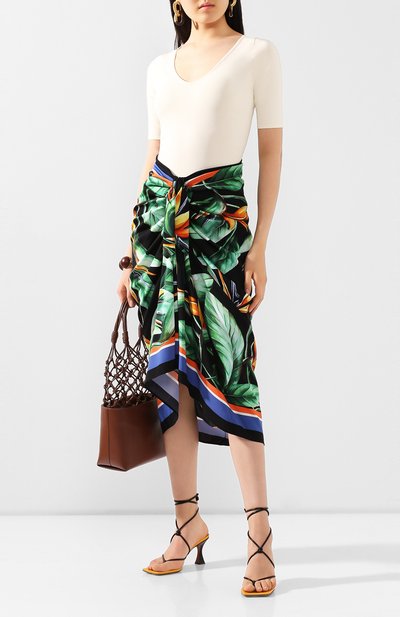 Шелковая юбка DOLCE & GABBANA разноцветного цвета по цене 113000 руб., арт. F4BV2T/FPAIL, фото 2 Шелковая юбка DOLCE & GABBANA, арт. F4BV2T/FPAIL, фото 2