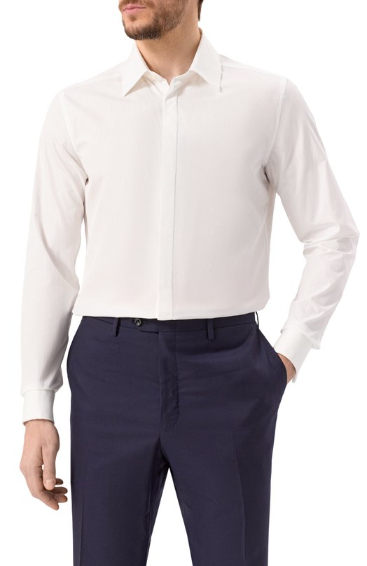 Хлопковая сорочка Corneliani 94P900-9491082 Белый  94P900-9491082 Фото 3