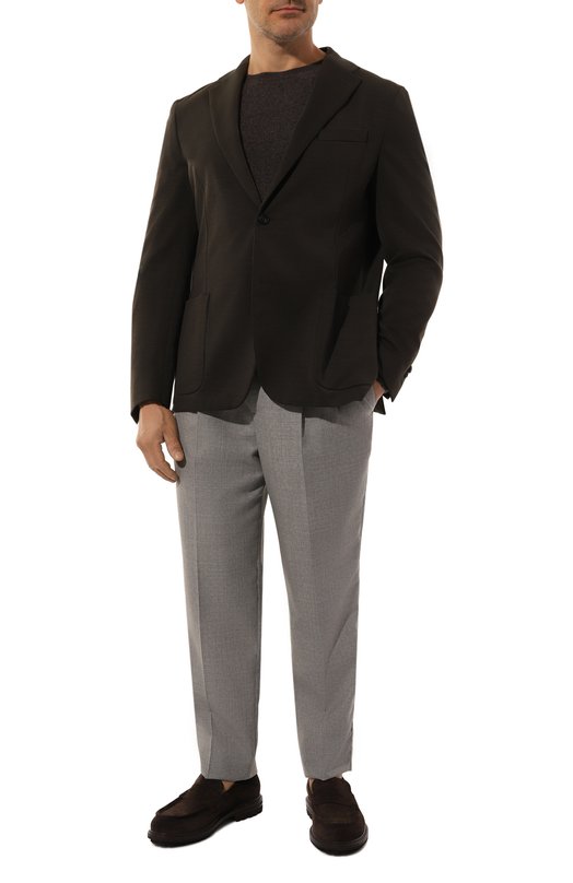 Пиджак из шерсти и хлопка Corneliani 93X523-9318800 Хаки  93X523-9318800 Фото 3