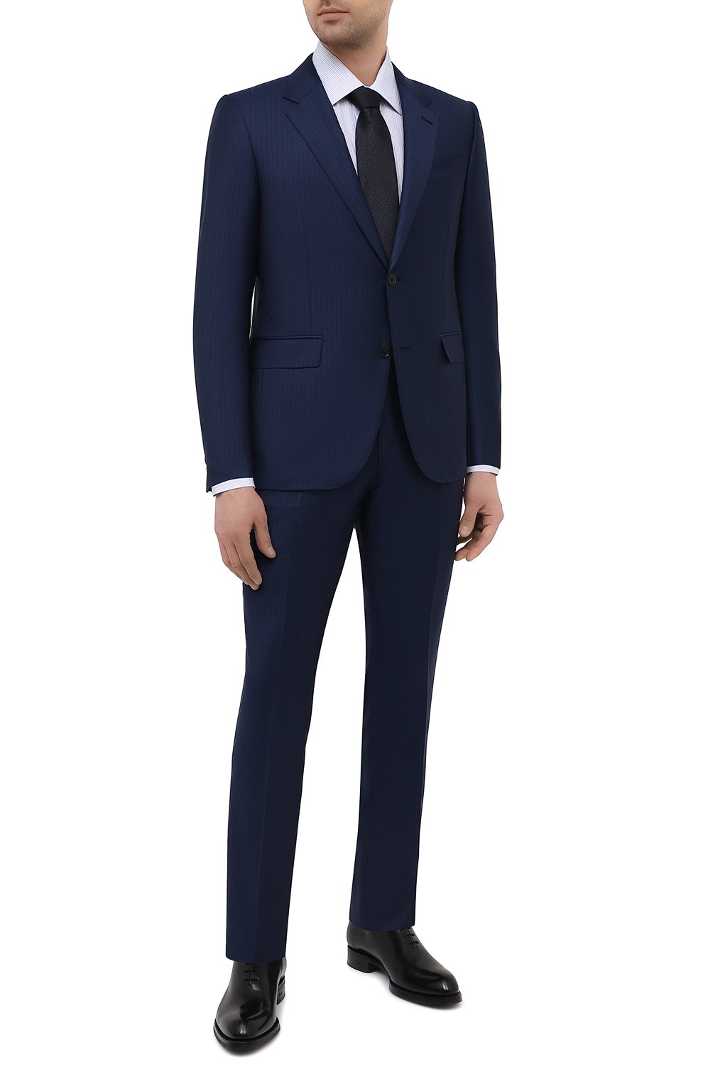 Шерстяной костюм ZEGNA темно-синего цвета по цене 290500 руб., арт. 922578/221225, фото 1 Шерстяной костюм ZEGNA, арт. 922578/221225, фото 1