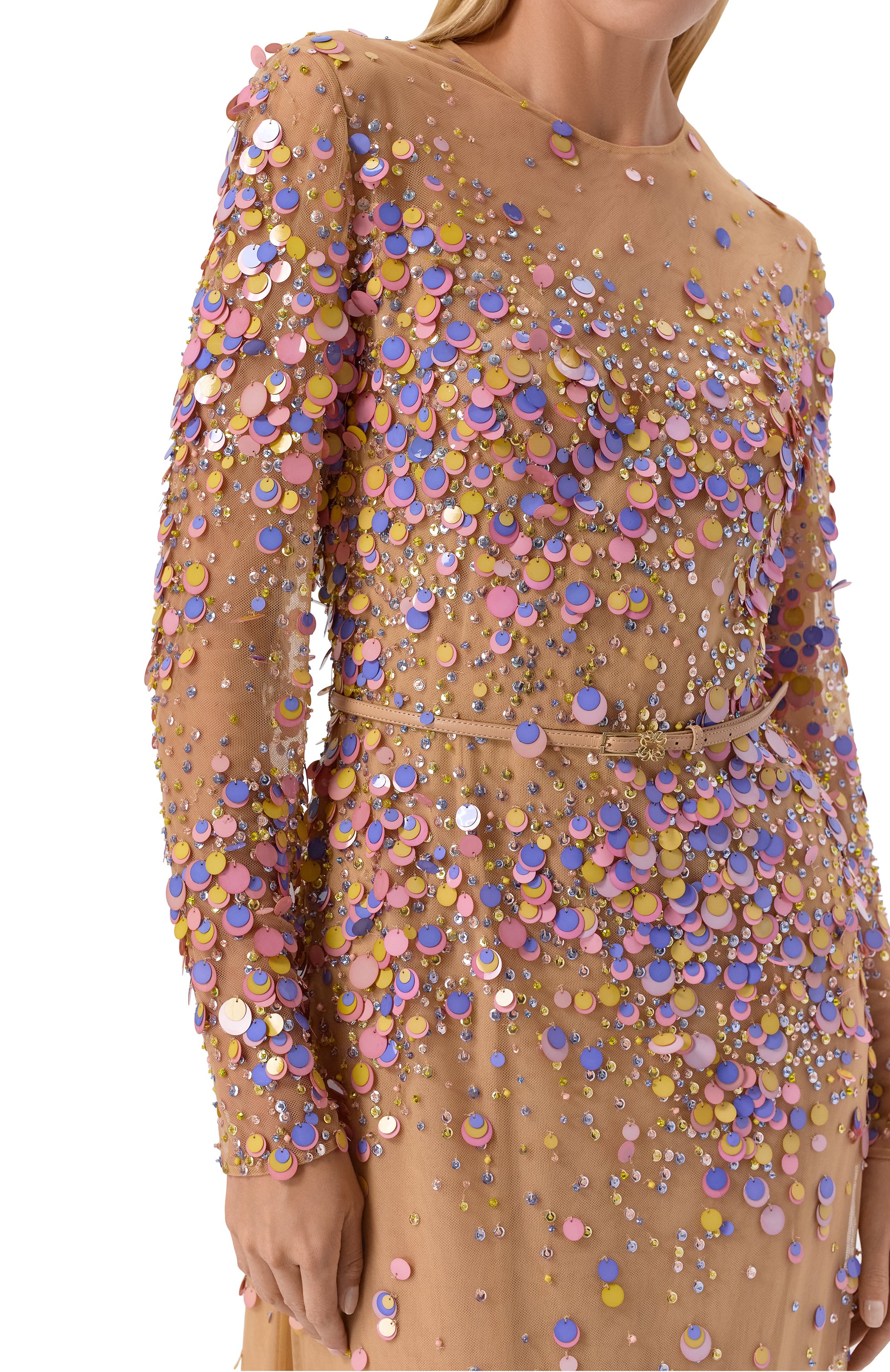 Платье из шелка и вискозы ELIE SAAB, арт. D0821NP25/BE038, фото 4