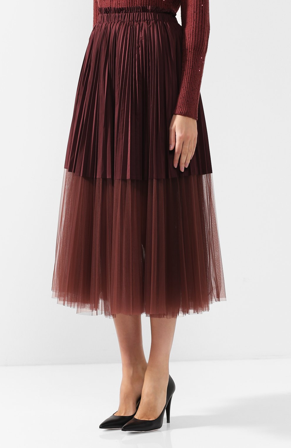 Плиссированная юбка-миди с эластичным поясом BRUNELLO CUCINELLI, арт. M0H77G2707, фото 3