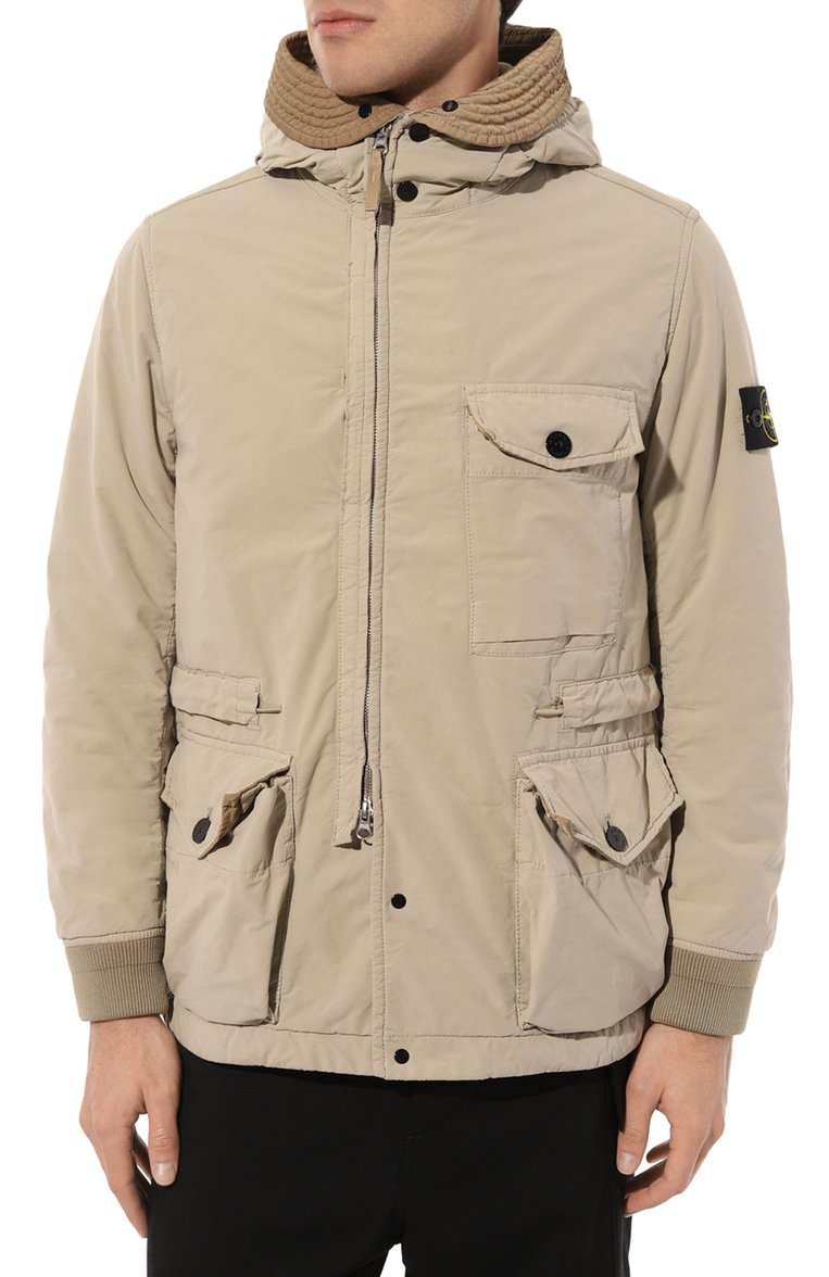 Мужская куртка STONE ISLAND бежевого цвета, арт. 751541131 | Фото 3 (Рукава: Длинные; Материал подклада: Синтетический материал; Материал внешний: Синтетический материал; Драгоценные камни: Проставлено; Материал сплава: Проставлено; Длина (верхняя одежда): Короткие; Кросс-КТ: Куртка, Ветровка, Легкие; Стили: Кэжуэл)