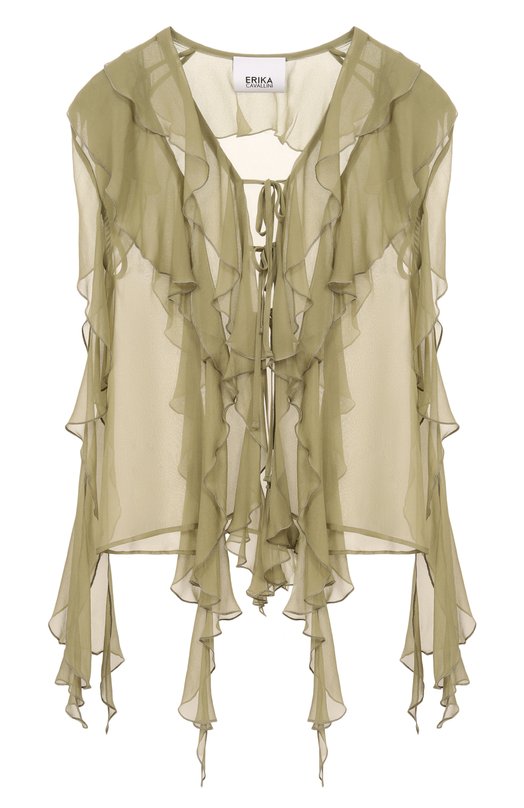 Шелковая блузка Erika Cavallini P6SU04 Зелёный P6SU04